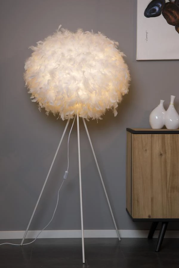 Lucide GOOSY SOFT - Floor lamp - Ø 50 cm - 1xE27 - White - atmosphere 1